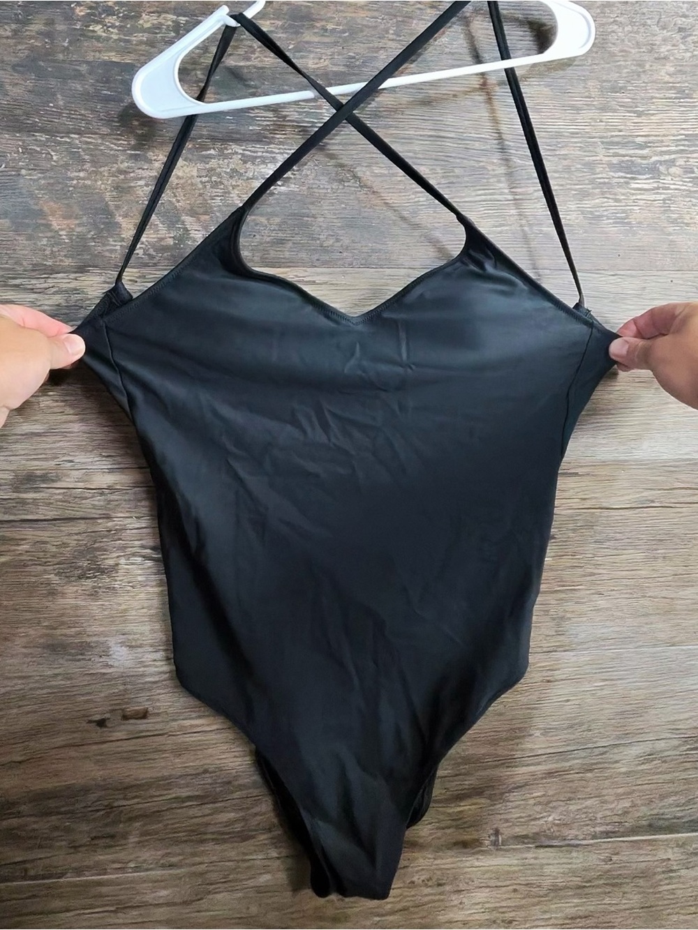 aerie Black Crisscross-Strap One-Piece‎ Swimsuit